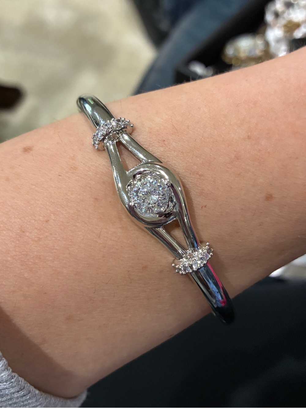 Vintage Avon “Eternal Promise” Silver Cuff Bracelet